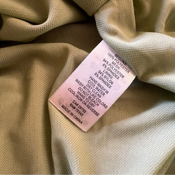 CAROLINE CONSTAS NWT Mint Green Ombre Sequin V-Neck Sleeveless Midi Dress Size M - Picture 10 of 12